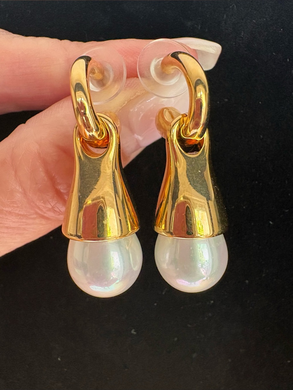 Edgy but Classy 💛 Gold Pearl Teardrop Drop Earrings - New-Women Jewelry